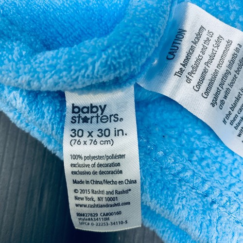 Baby Starters Blue Blanket Bundle of Cuteness Satin Teddy Bear Cloud Patch Lovey - Picture 5 of 5