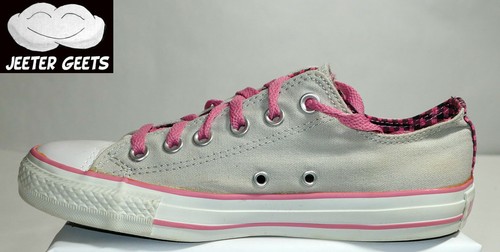 pink plaid converse
