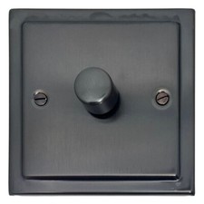 G&H TBB521 Trimline Plate Black Bronze 1 Gang 1 or 2 Way LED Dimmer Switch