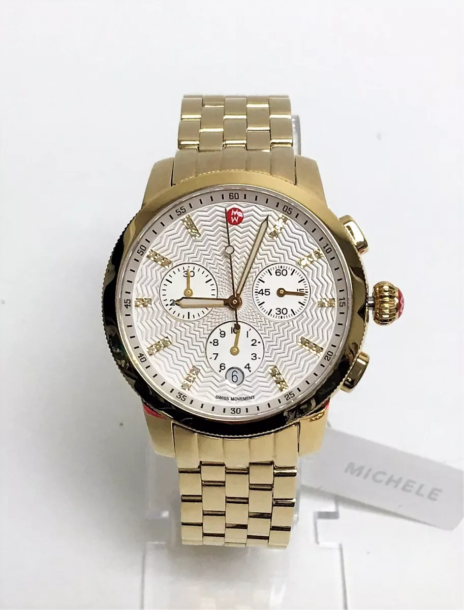 Michele uptown watch best sale gold