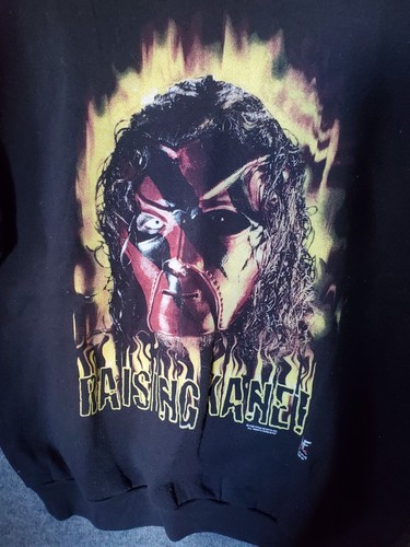 Vintage 1998 WWF Kane T-Shirt Raising Kane Pre-owned Wrestling Sweatshirt L - Picture 2 of 5