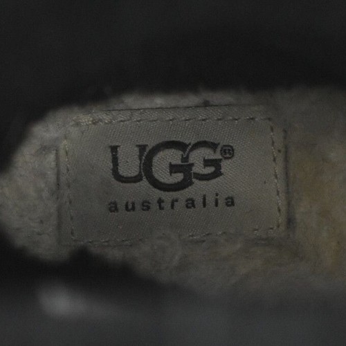 Botas UGG Noira para mujer 9 de cuero negro impermeables forro de piel de oveja de media pantorrilla - Imagen 7 de 7