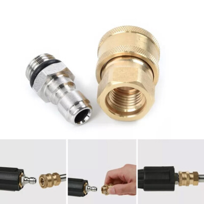 #ad 2Pcs Pressure Washer Quick Release Connector Brass Tube Fitting 1 4 Male M22 14 $8.53