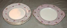 Antique 5 Pieces Paragon Evangeline Bone China England 4 Plates &1 Service Plate