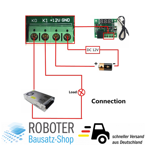 W1209 DC 12V Digitale Temperaturanzeige mit Regler / Thermostat DIY-Elektronik - Bild 4 von 5