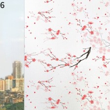 1X Static Cling Frosted Glass Sticker Leaf Pattern Window Film Parlor Decoration