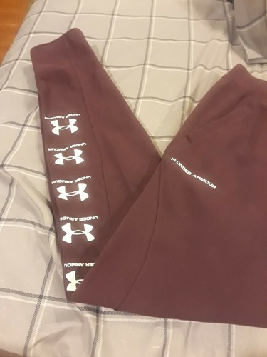 NWT UNDER ARMOUR BOYS RIVAL SWEATPANTS DARK PURPLE SZ XL - Picture 2 of 3