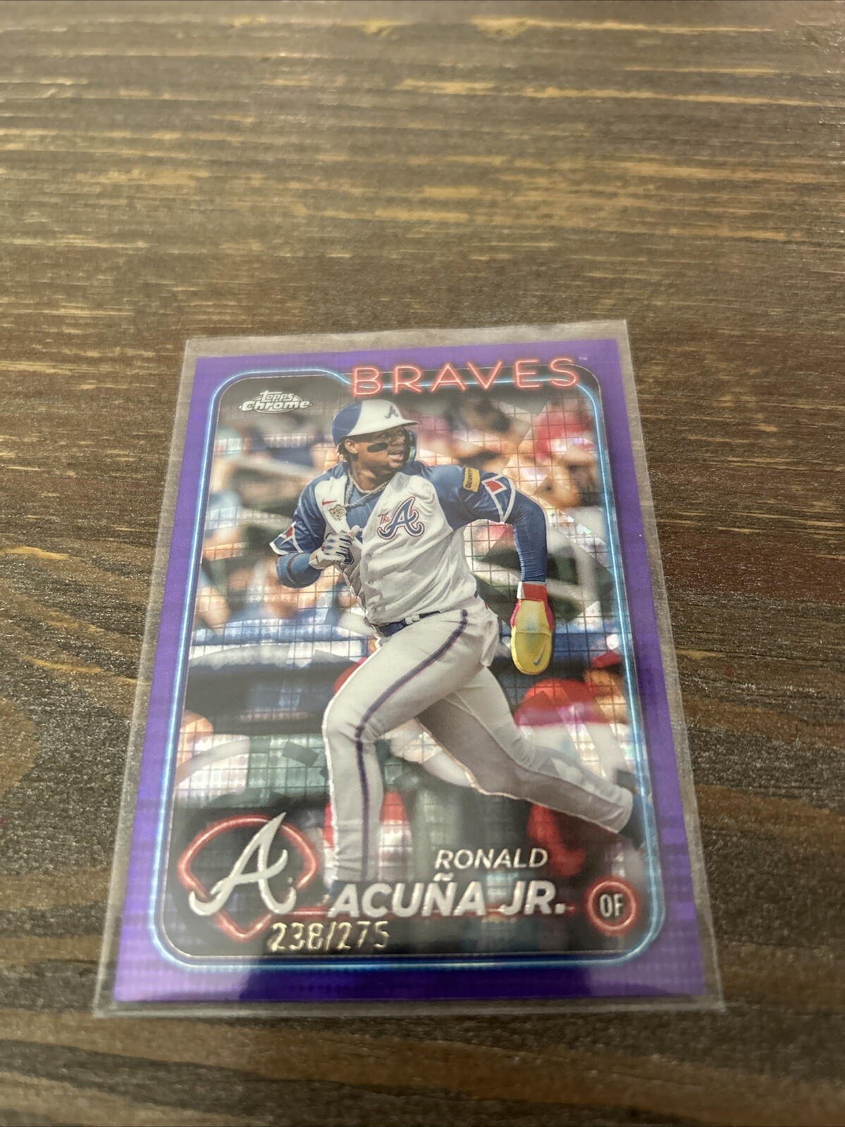 2024 Topps Chrome Ronald Acuna Jr.  238/275 Sonar Purple Refractor #250 Braves
