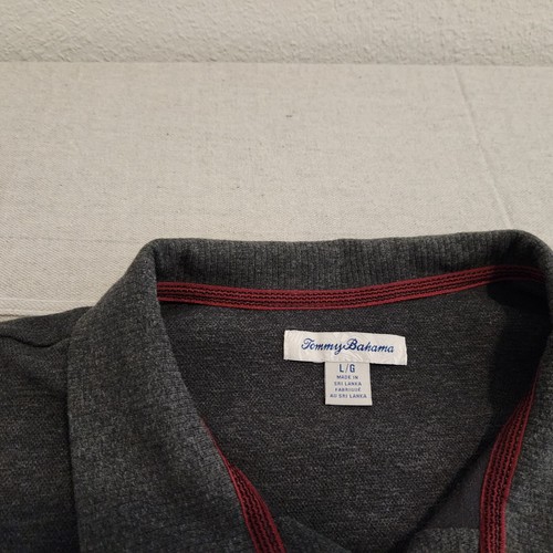 Tommy Bahama Polo Sweater Mens Large Gray Long Sleeve Pockets Casual - Picture 4 of 12