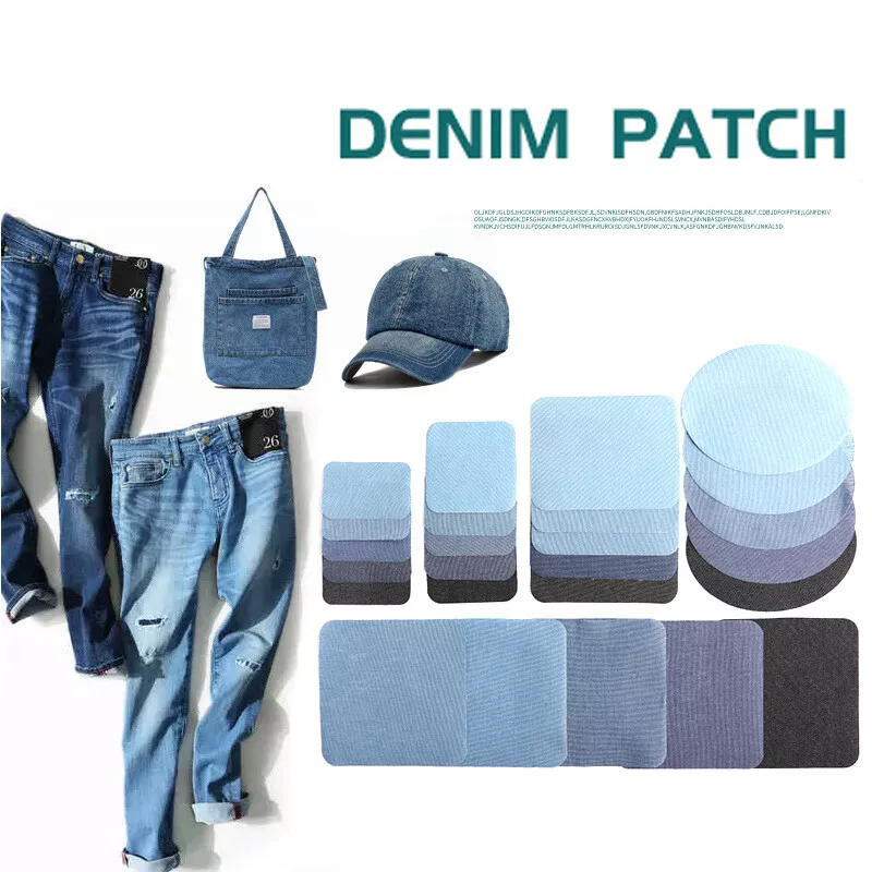 5 PCS Design Iron On Denim Fabric Patches Clothing Jeans Repair Kit Can Be  Cut