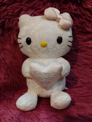 Vintage 2000 Hello Kitty Millennium 7'' Plush Doll Pre-owned Old Collection