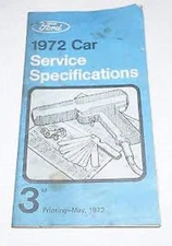 1972 FORD LINCOLN MERCURY COMPLETE MODEL LINES FACTORY SERVICE SPEC MANUAL