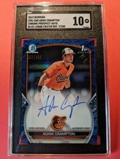 2023 Bowman Chrome 1st Adam Crampton Blue Lunar Auto #/150 SGC 10 Orioles