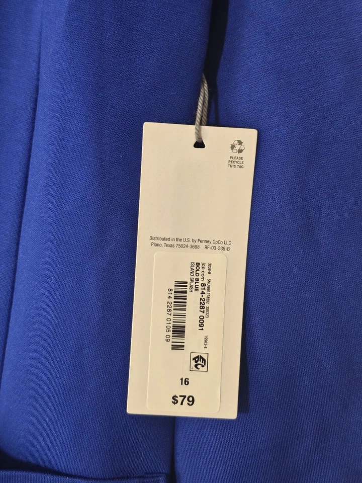 Chaqueta Blazer Liz Claiborne Mujer Talla Nueva con Etiquetas Mezcla de rayón 16 azul audaz 1 gancho y ojo  Foto 2 de 4