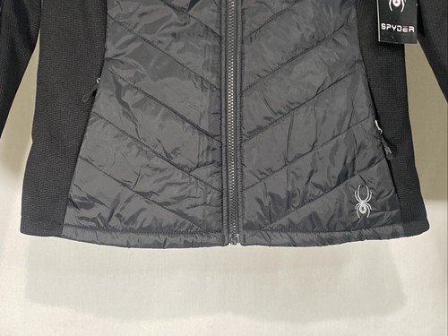 Spyder Women's Full Zip Hybrid Jacket Black Size Medium New - Picture 2 of 9