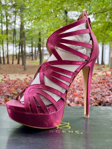 SCENE* Plattform Pumps Woman Shoes PINK Glitter with red sole US 7 high  heels 6 | eBay
