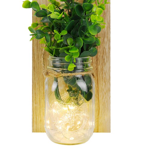 Mason Jar Wall Decor Rustic Wall Sconces Decorative 2-4 Packs LED Fairy Lights - Picture 3 of 29