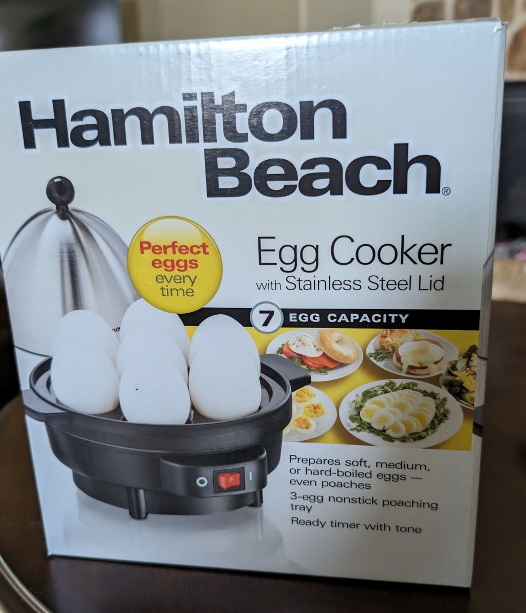 Hamilton Beach 25503 Egg Cooker with BuiltIn Timer Silver/Black 40094255030 eBay