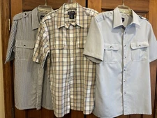 Your choice- John Blair Mens Sz Medium Pilot Button Up Shirt Top Epalets