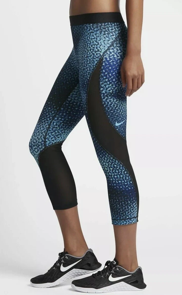 Nike Pro Hyper Cool Leggings Women's Blue & Black Multi XL