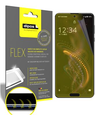 3x Sharp Aquos R5G Schutzfolie Folie, 100% Displayabdeckung, dipos Flex