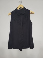 Blusa Chole K Sin Mangas Transparente Abotonada Talla Mediana Usada Excelente Estado