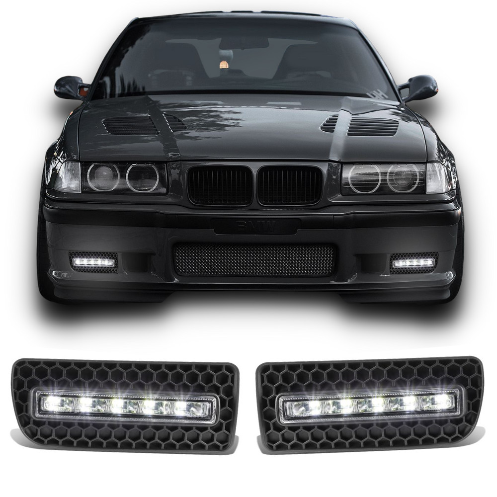 Feux de jour DRL LED pour BMW Série 3 E36 Pack M et M3 de couleur blanc pur