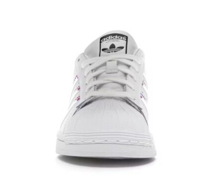 Adidas Originals Superstar J Cloud White Iridescent Youth shoes GV8899 |  eBay
