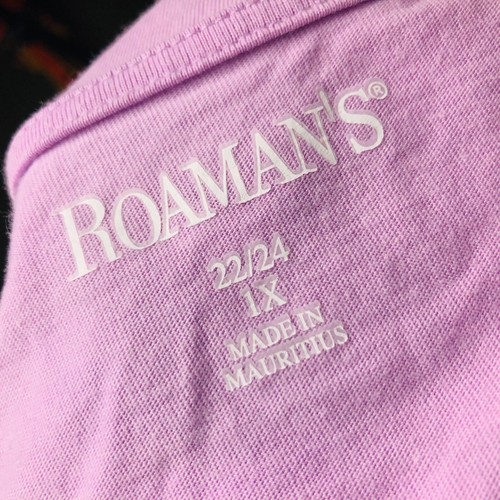 Roaman's Women's Scoop Neck Shirt Open Caged Sleeve Light Purple Size 22/24 - Picture 5 of 6