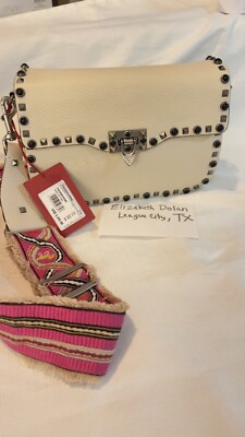 VALENTINO GARAVANI Medium Ivory Rolling Rockstud