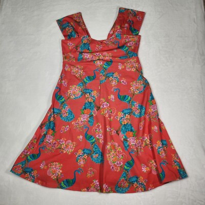 Lien & Giel Womens Dress L Pink Floral Tricot A-line Skirt Sleeveless Mini