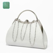 Clutch cerimonia pochette donna elegante borsetta tracolla catena brillantini