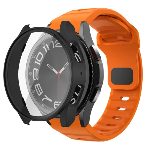 Band + Case Cover For Samsung Galaxy Watch 7/6/5/4/FE 40/44mm Silicone Strap - Picture 20 of 30