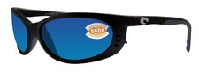 Costa Del Mar Fathom Black sunglasses Blue Mirror 580P Plastic Polarized Lens