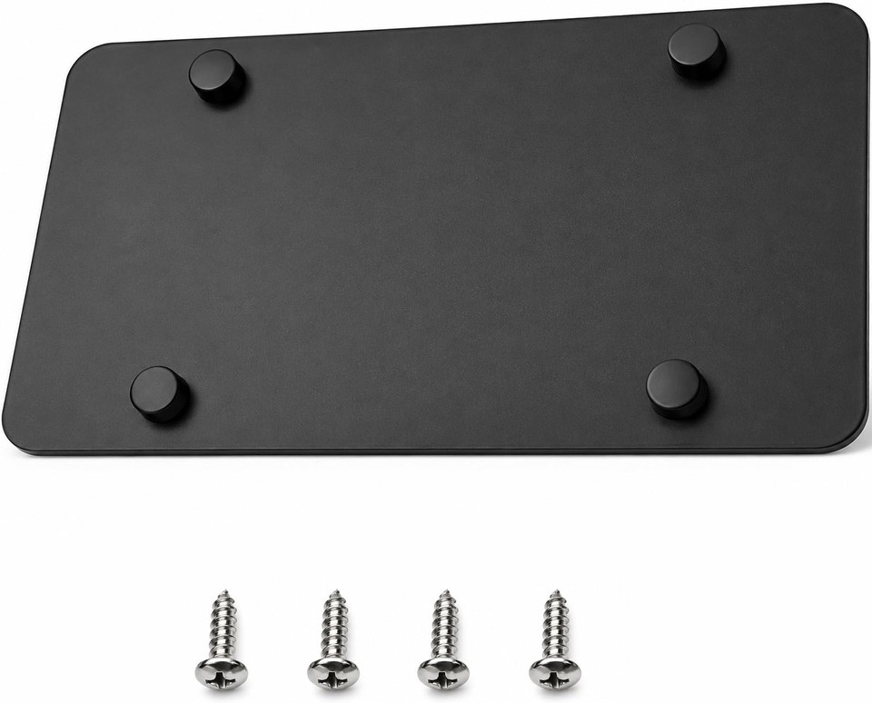 Stainless steel license plate backing 12x6 matte black reinforced frame ...