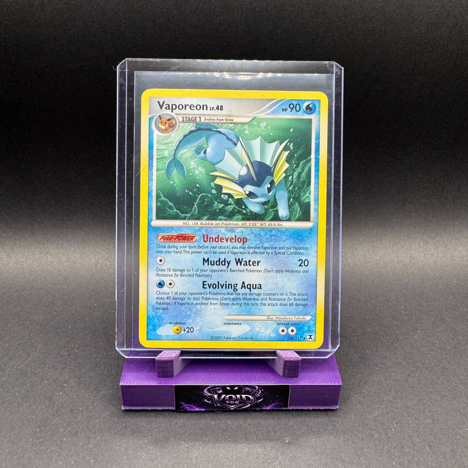 Vaporeon Lv48 Pokemon Platinum Rising Rivals 34/111 Mid Era MP Masakazu Fukuda