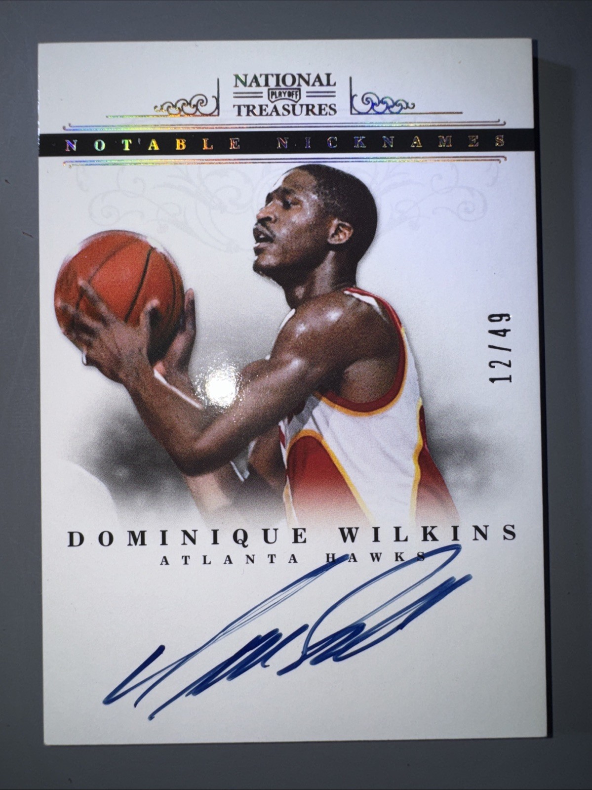 2012-2013 Panini National Treasures Notable Nicknames Dominique Wilkins Auto /49