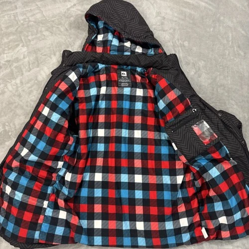 Quicksilver Jacket Men's XL Black Full Zip Utility Insulated Hooded Pockets Coat image 3