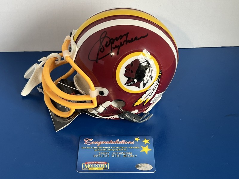 Sonny Jurgensen Washington Redskins Mini Helmet Autographed Mounted Memories COA