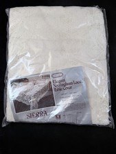 NOS Vintage 60x108 Nottingham Lace Tablecloth Ivory Rectangle Ivory 100 Cotton