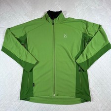 Haglofs Polartec Waffle Mid weight Fleece Full Zip Green Jacket Women  s Sz XL