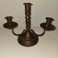 Antique Hand-Hammered Copper Candelabra