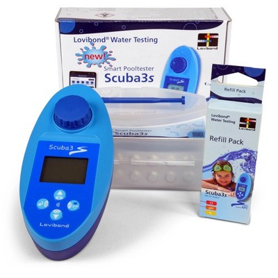 SCUBA 3s Elektronischer Pooltester plus Refill Pack Pool Schwimmbad Spa Lovibond