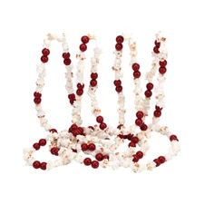 TFTAFAN 12 feet Christmas Tree Garland Artificial Popcorn Garlands Bead Garla...