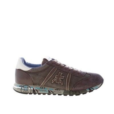 PREMIATA men shoes Lucy 7768 sneaker suede and tech fabric brown and anthracite