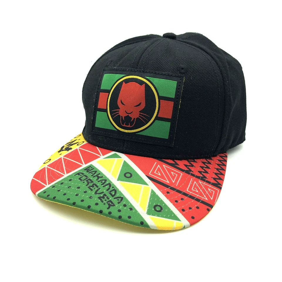 Black Panther Marvel Wakanda Forever Oficial Snapback Sombrero Multicolor Foto 2 de 4