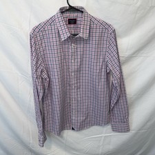Untuckit Wrinkle-Free Dolcetto Button Up Shirt Men's M Pink,Blue,White Checkered