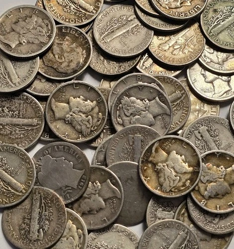 Roll of 50 Silver Dimes - $5 Face Value 90% Silver SK19