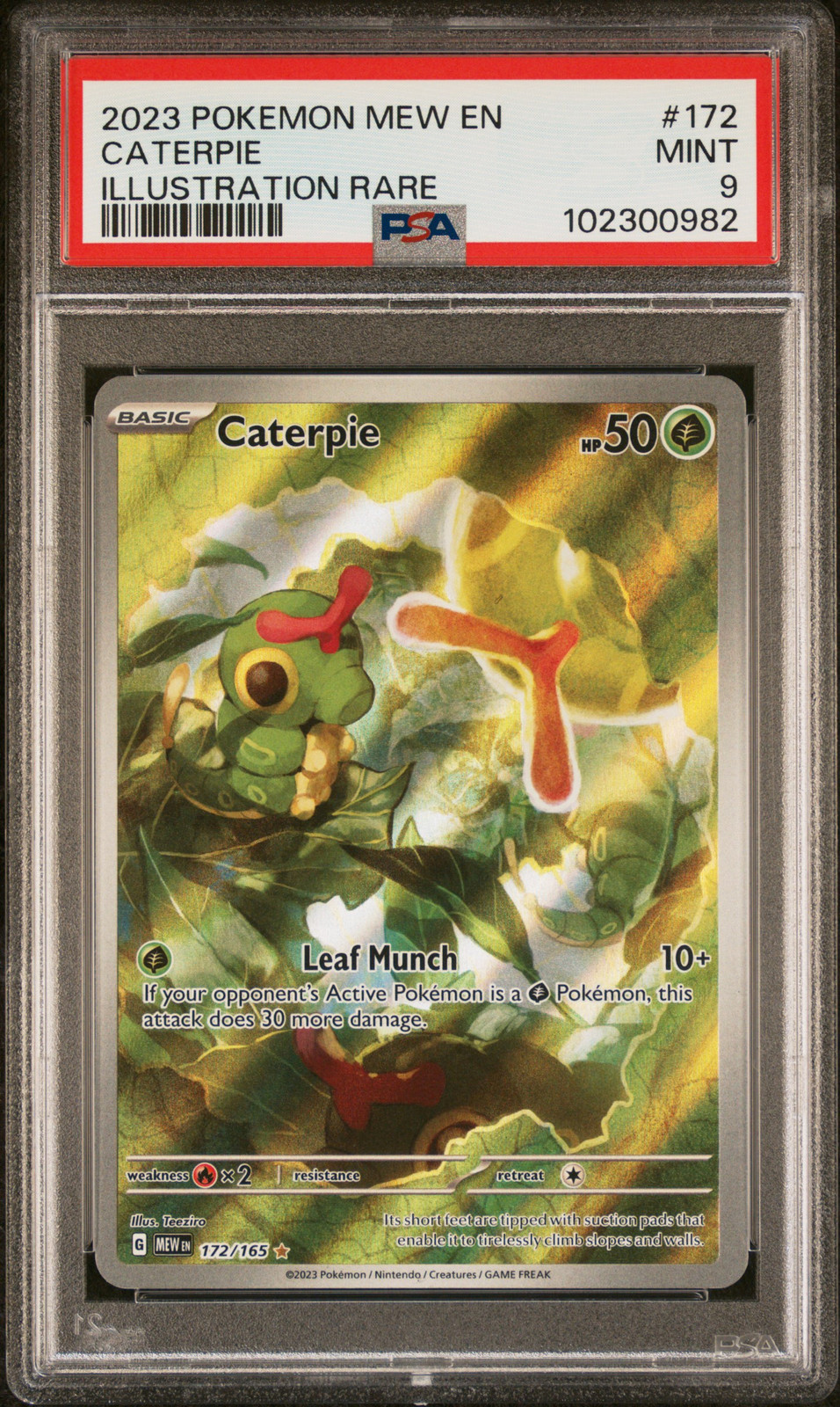 2023 POKEMON MEW EN-151 ILLUSTRATION RARE #172 CATERPIE PSA 9