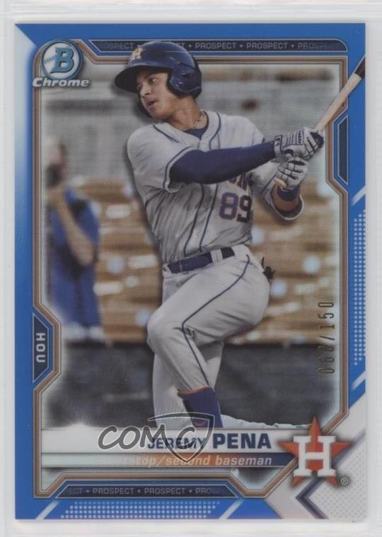 2021 Bowman Chrome Prospects Blue Refractor 68/150 Jeremy Pena #BCP-190 16mf